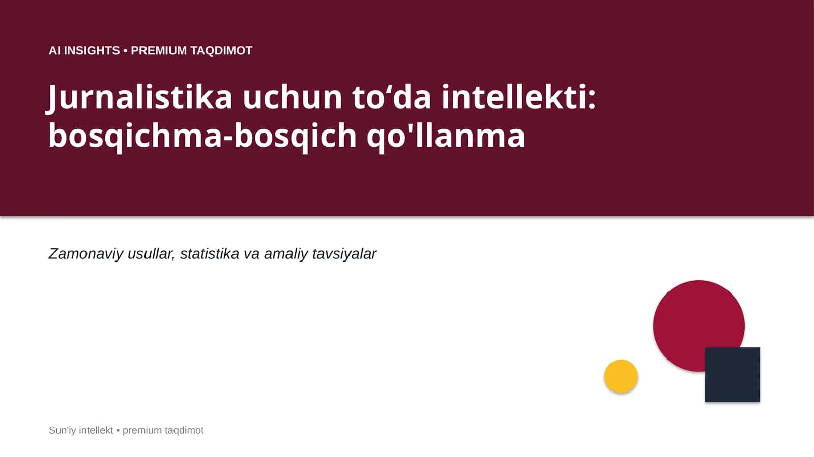 AI INSIGHTS • PREMIUM TAQDIMOT
