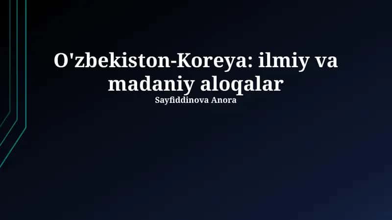 O'zbekiston-Koreya: ilmiy va madaniy aloqalar