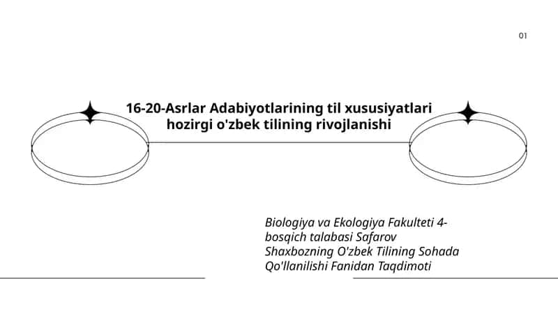 O'zbek Tilining Sohada Qo'llanilishi Fanidan Taqdimoti