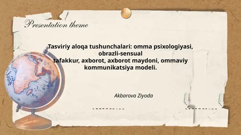 Tasviriy aloqa tushunchalari