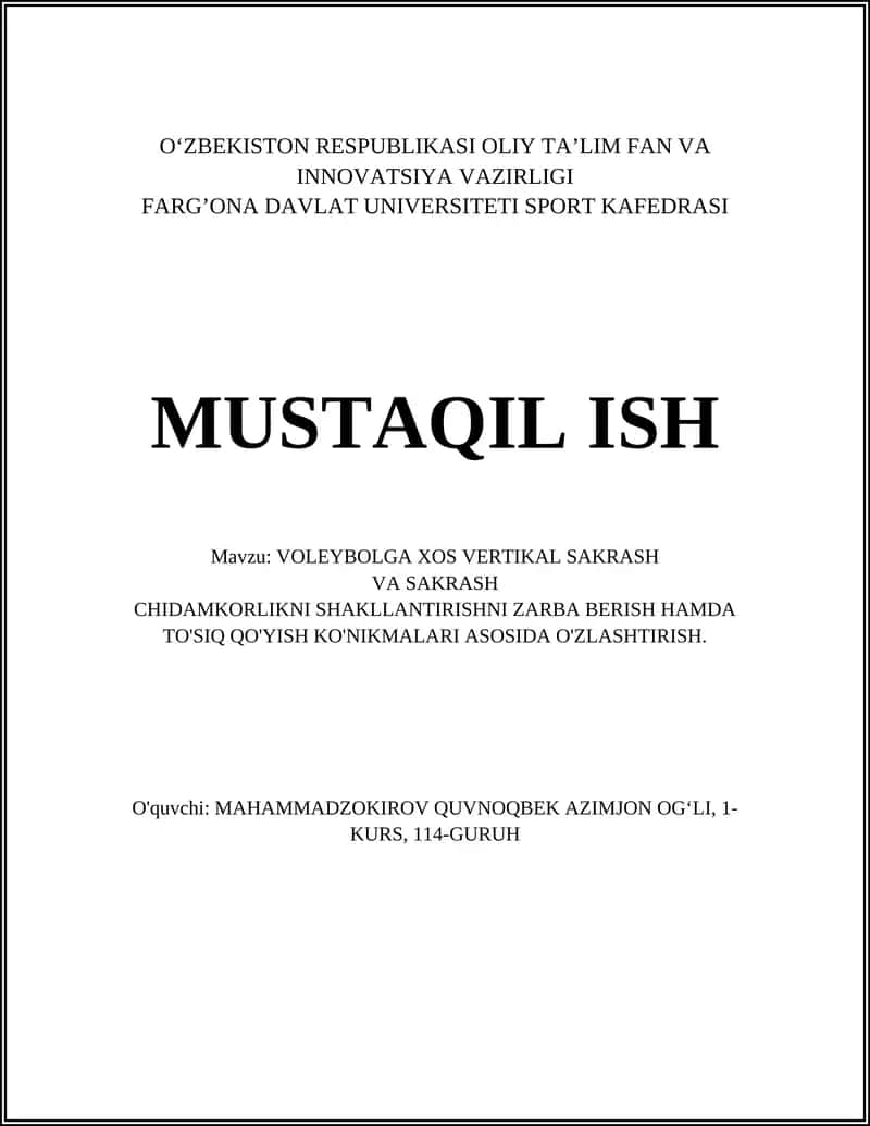 VOLEYBOLGA XOS VERTIKAL SAKRASH VA SAKRASH