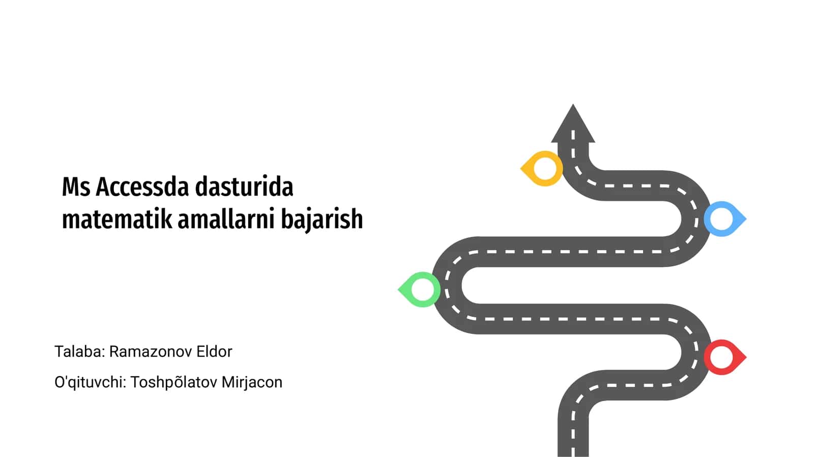 Ms Accessda dasturida matematik amallarni bajarish