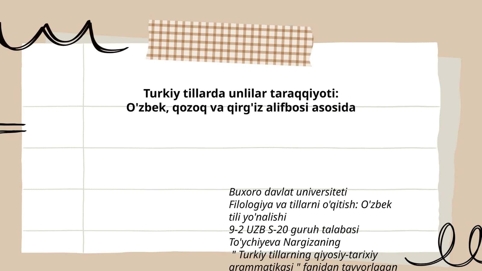 Turkiy tillarda unlilar taraqqiyoti