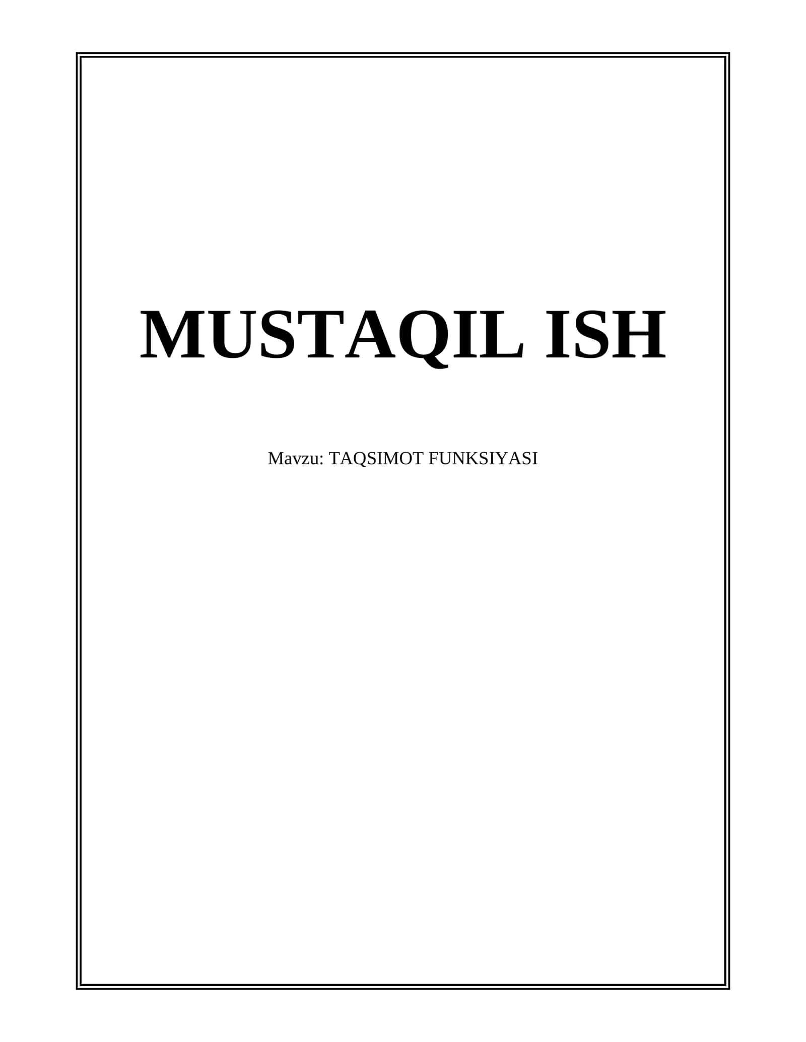 TAQSIMOT FUNKSIYASI
