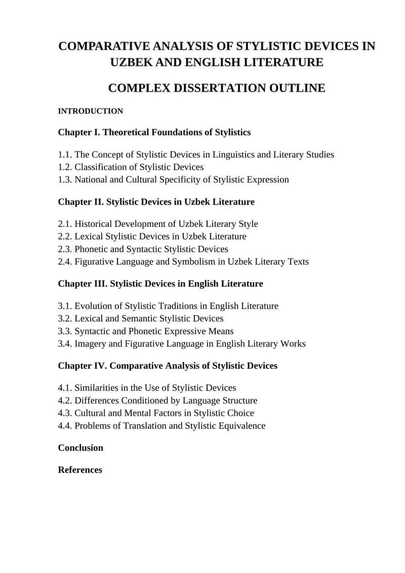 Comparative Analysis of Stylistic Devices in Uzbek and English Literature