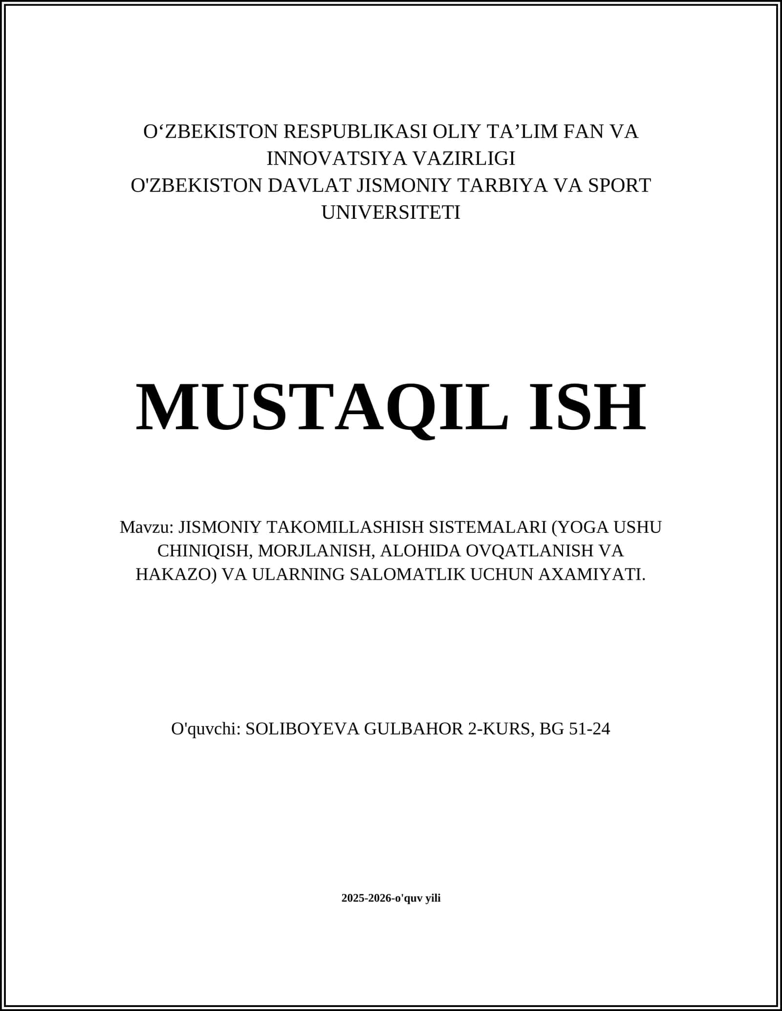 Jismoniy takomillashish tizimlari
