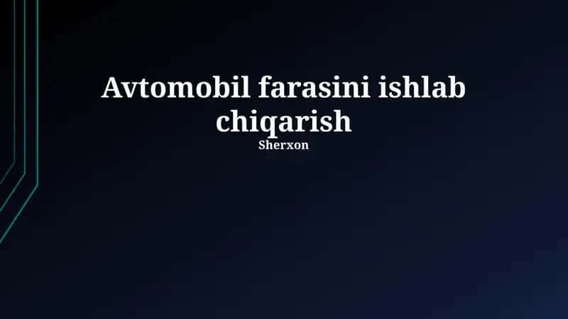 Avtomobil faralari texnologiyalari