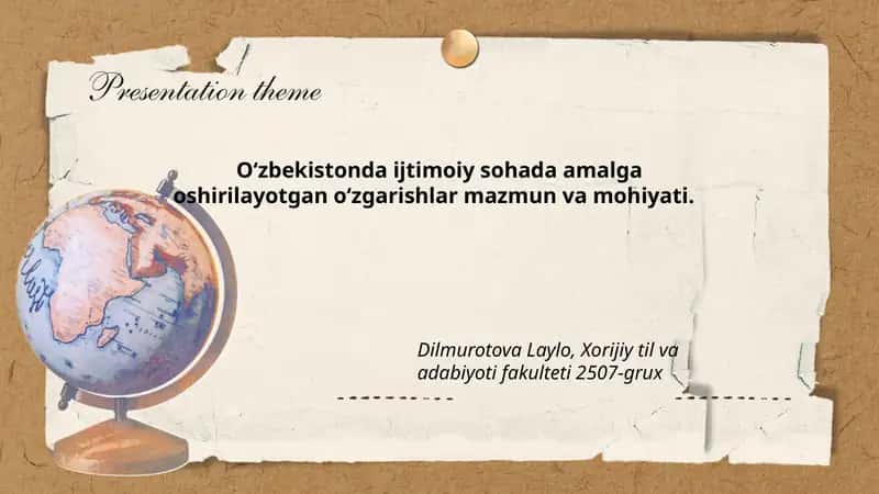 O‘zbekiston ijtimoiy siyosatidagi so‘nggi islohotlar va ularning mazmuni