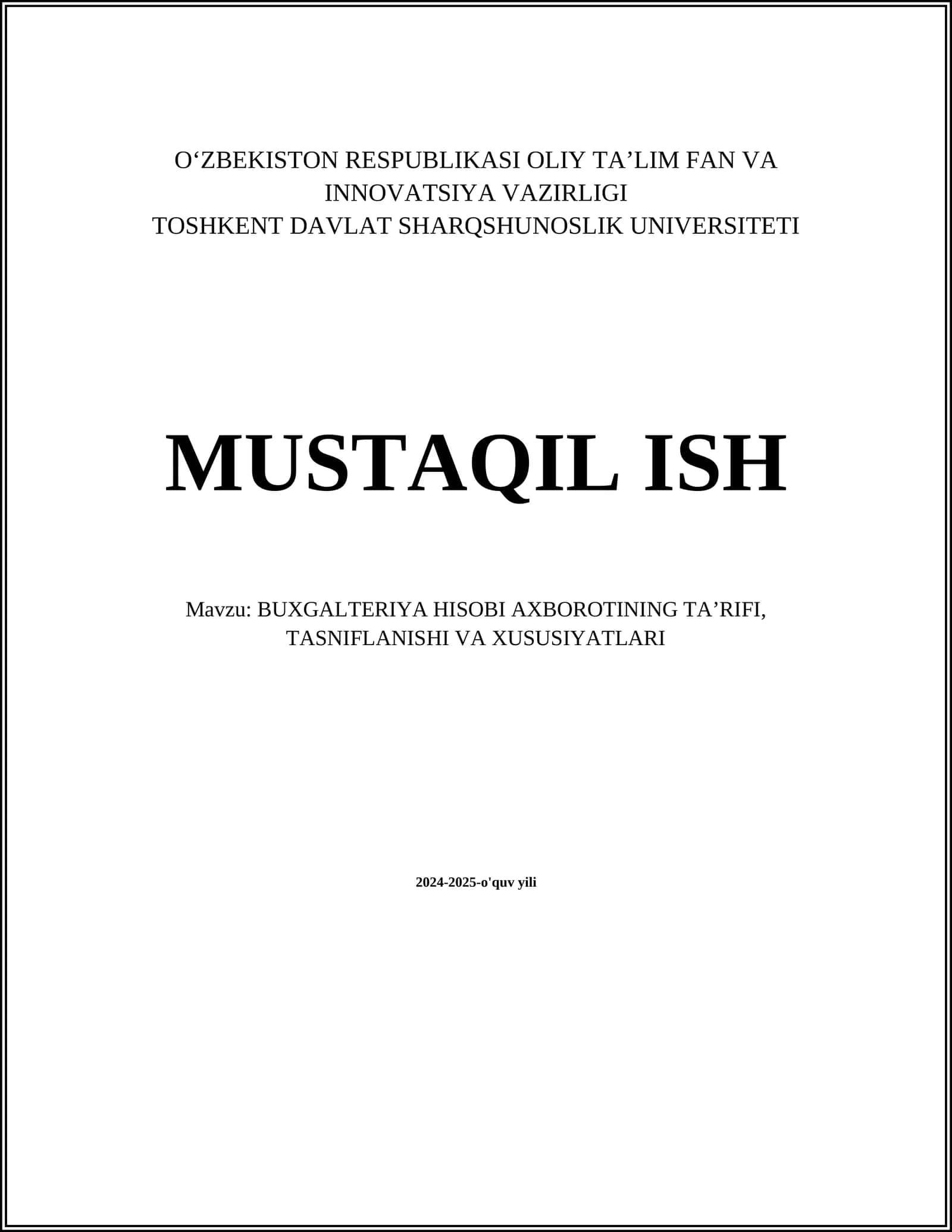 Buxgalteriya hisobi maqsadi