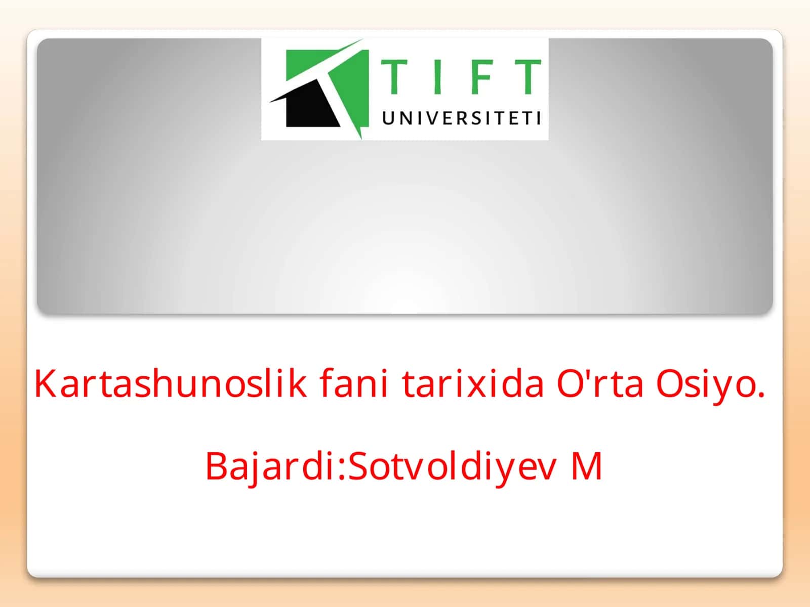 Kartashunoslik fani tarixida O'rta Osiyo