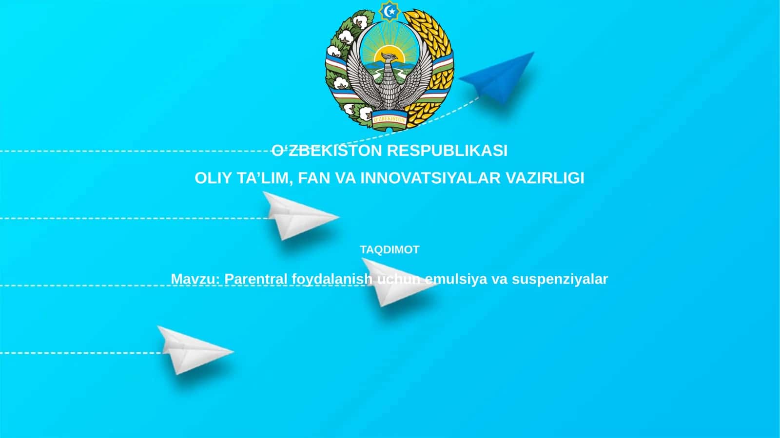 Parenteral foydalanish uchun emulsiyalar va suspenziyalar