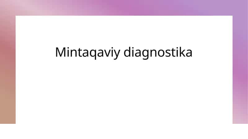 Mintaqaviydiagnostika