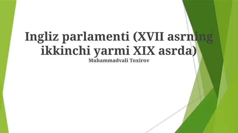 Ingliz parlamenti (XVII asrning ikkinchi yarmi XIX asrda)