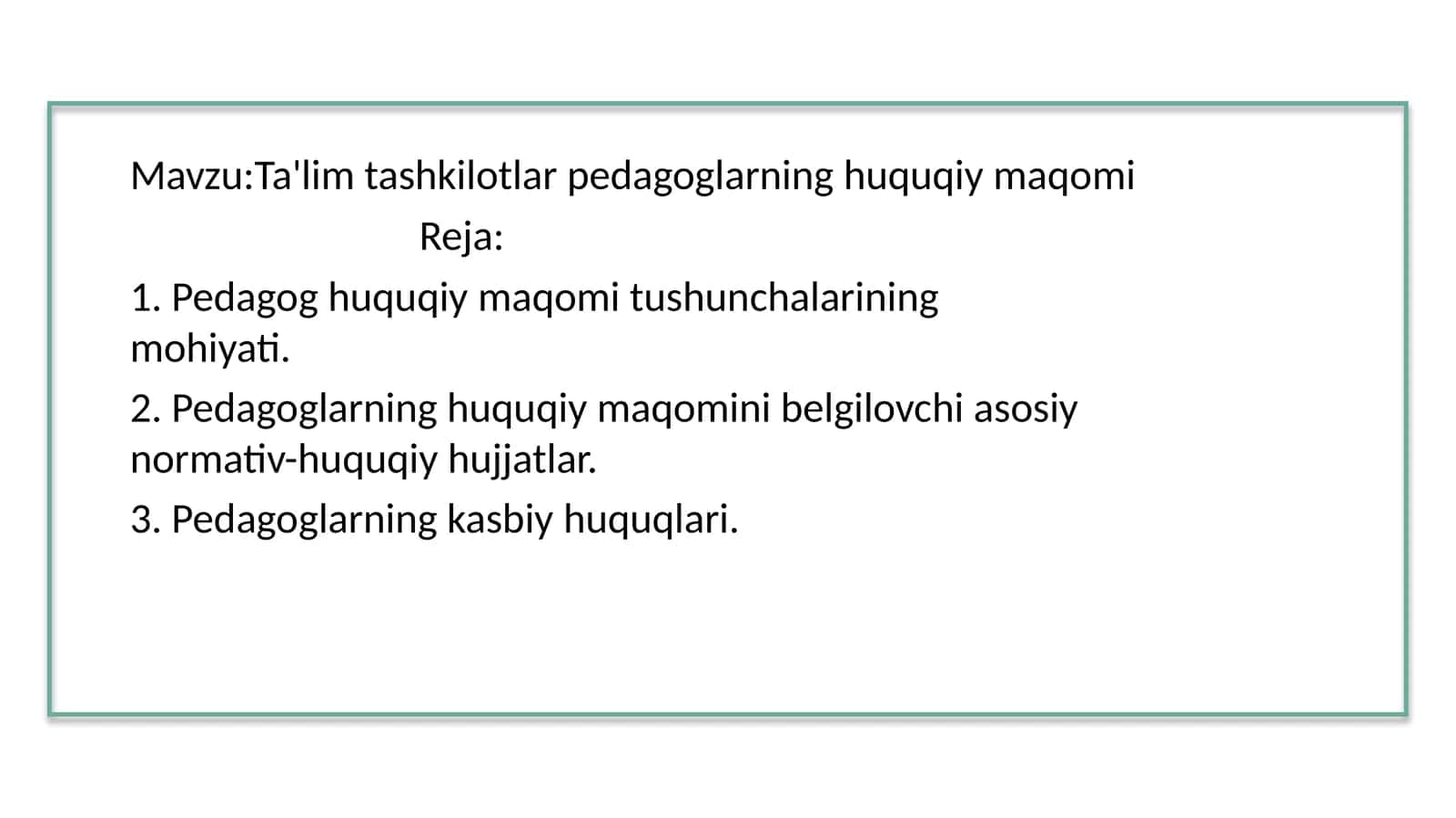 Pedagogika boʻyicha slayd