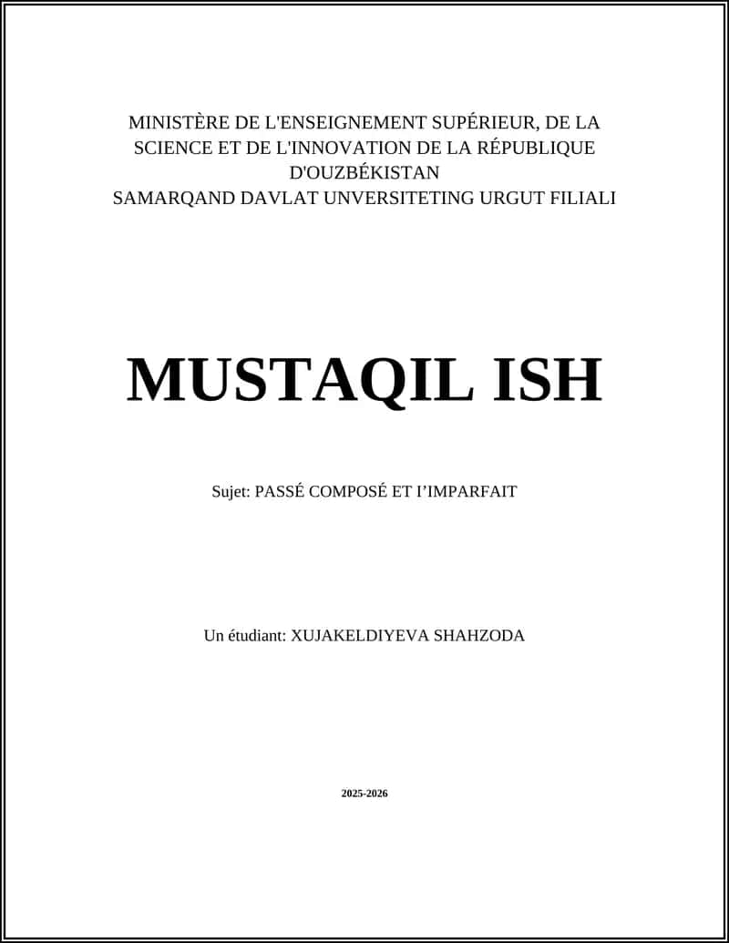 PASSÉ COMPOSÉ ET IʼIMPARFAIT