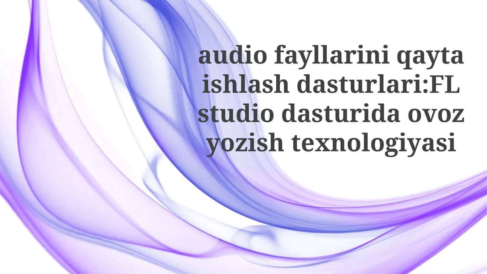 FL studiodasturida ovozyozishtexnologiyasi