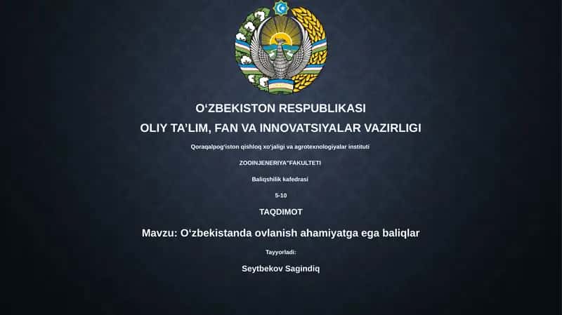 O'zbekistonda ovlanish ahamiyatga ega baliqlar