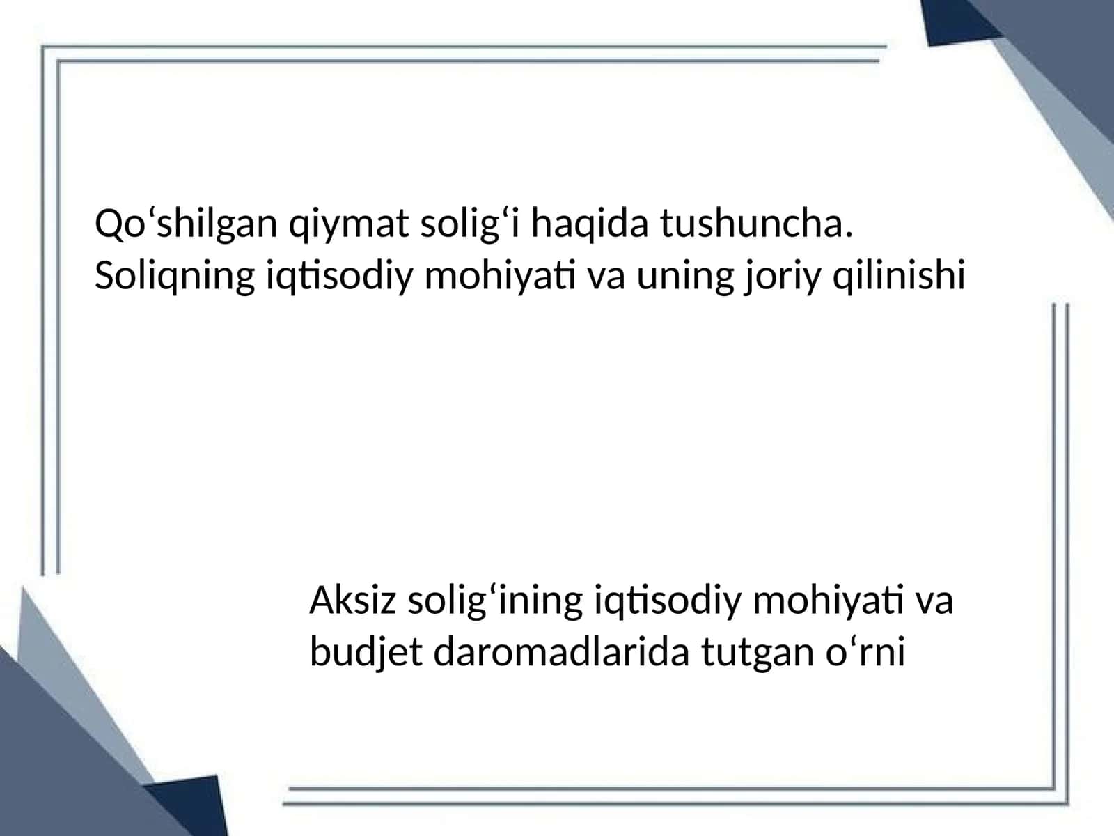 Qo‘shilgan qiymat solig‘i