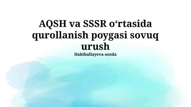 Sovuq Urush va Qurollanish Poygasi