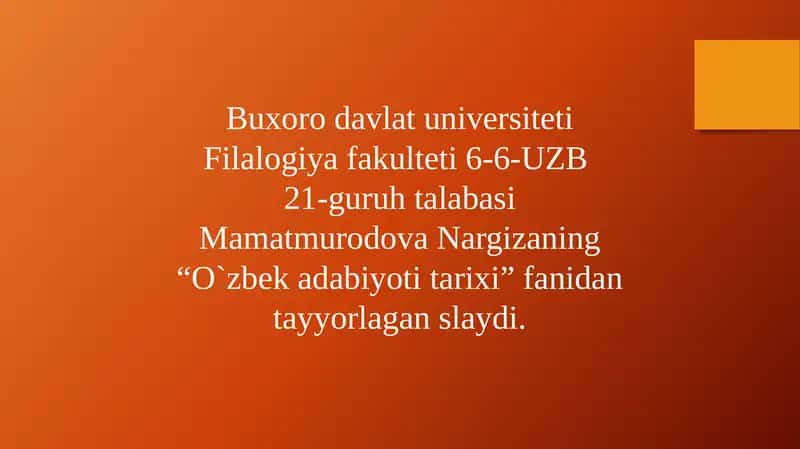 O`zbek adabiyoti tarixi