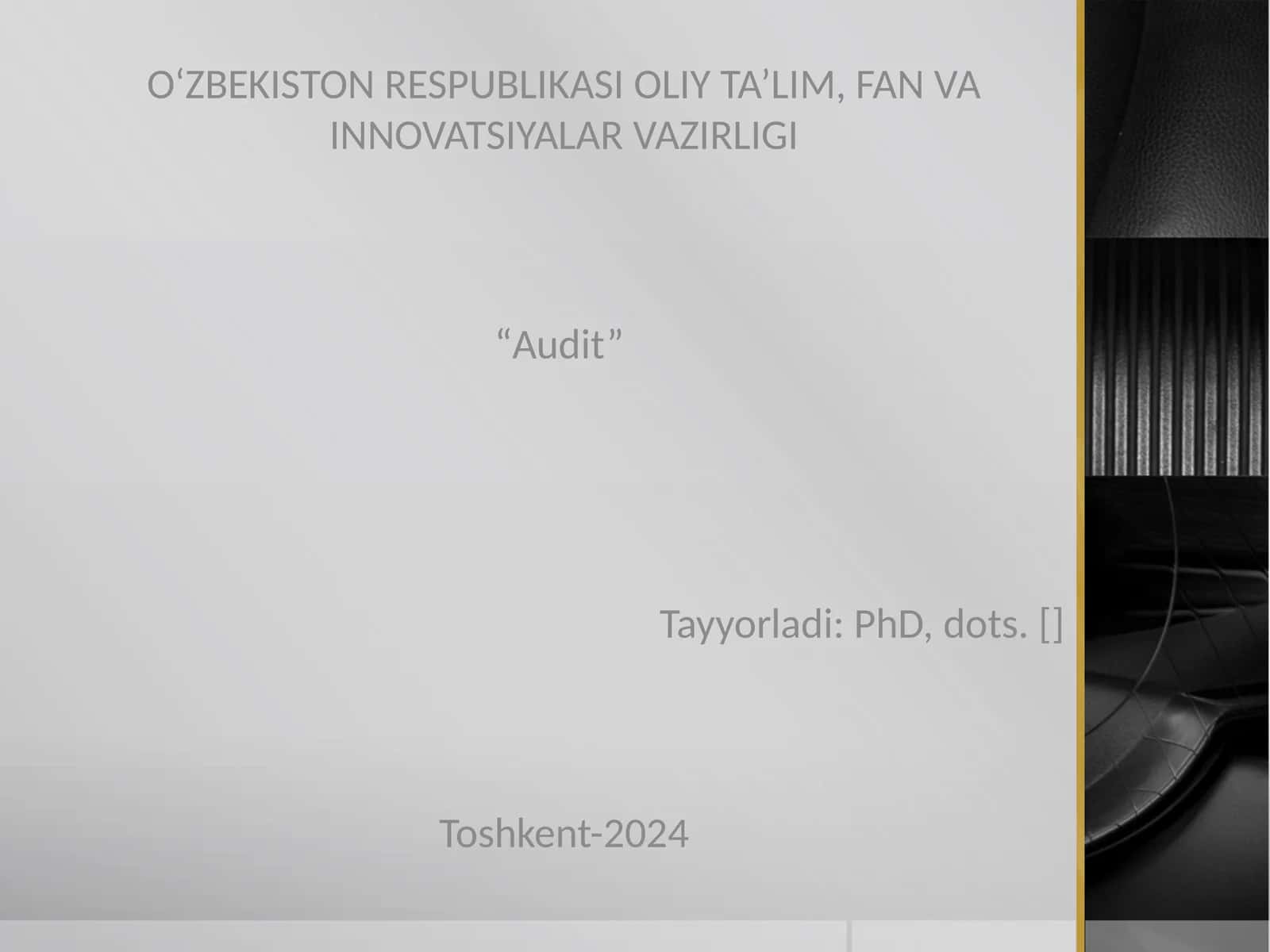 AUDITORLIK XULOSA VA TAKLIFLARINING XALQARO STANDARTLARI