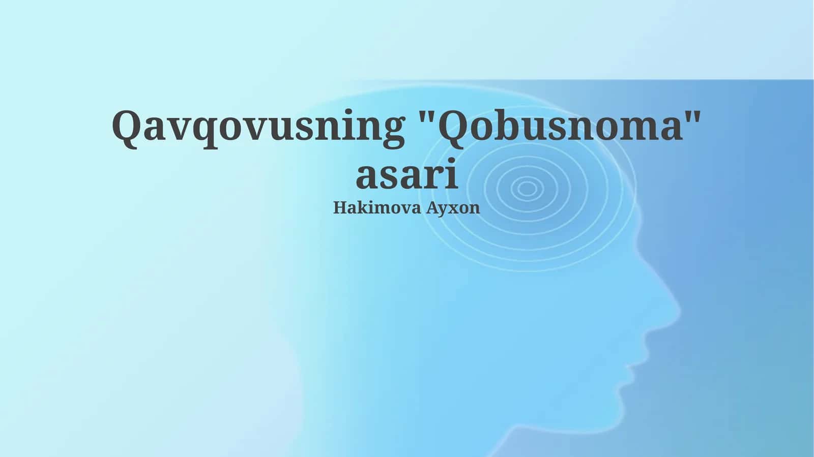 "Qobusnoma" asari