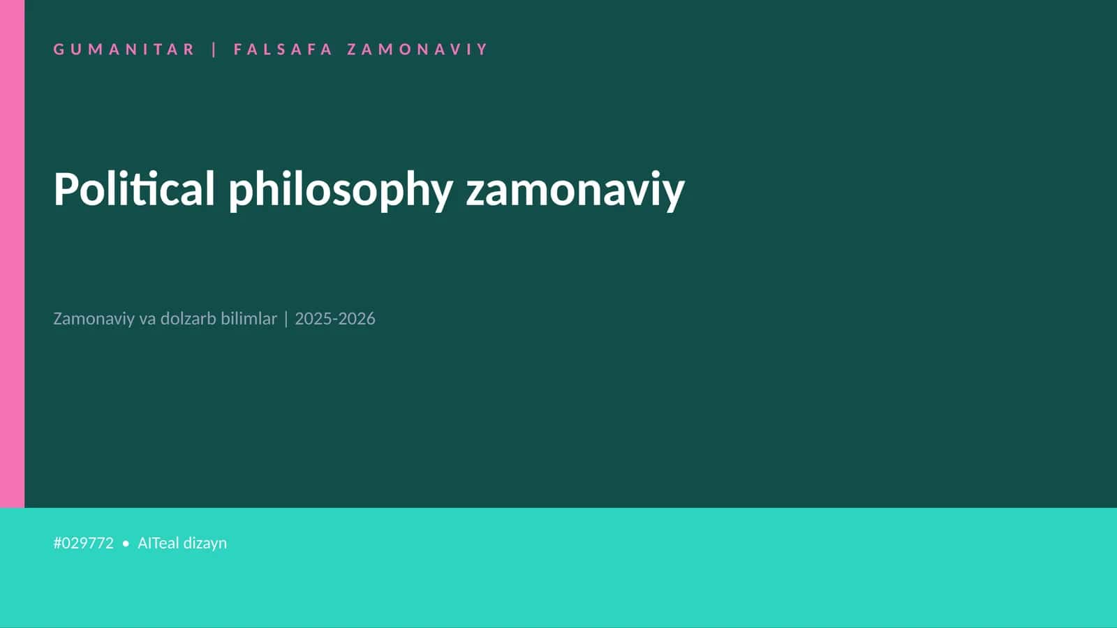 Political philosophy zamonaviy