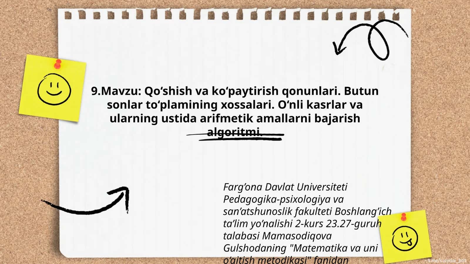 Matematika va uni o‘qitish metodikasi
