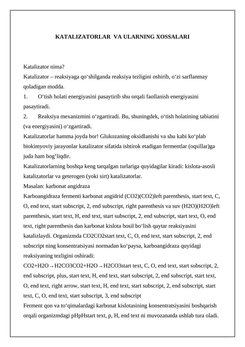 Katalizatorlar