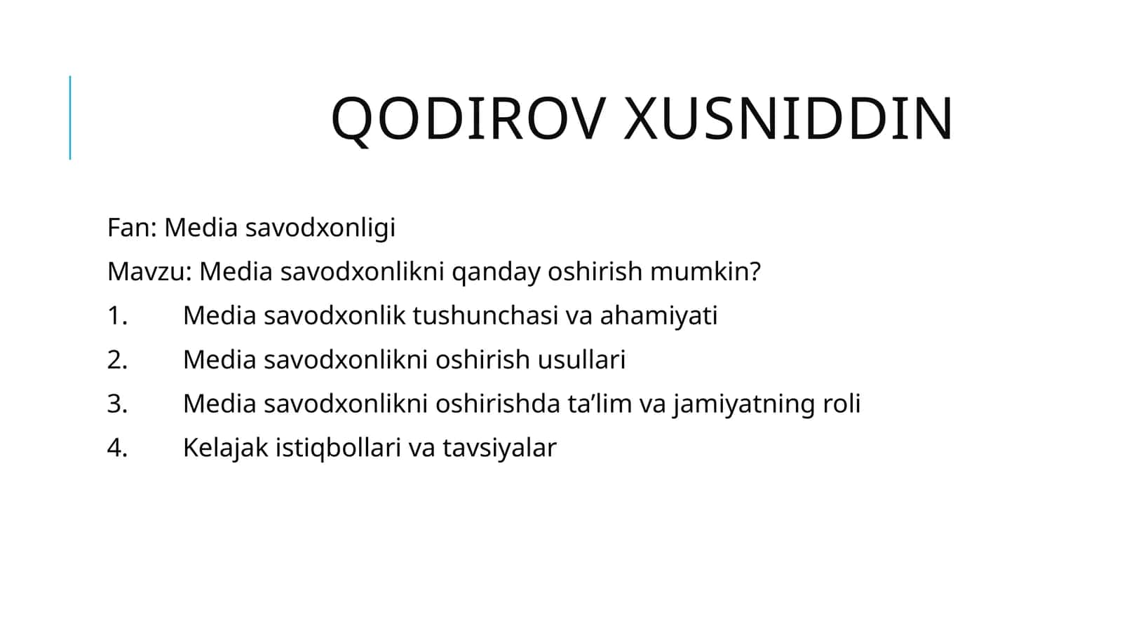 Media Savodxonlikni Oshirish