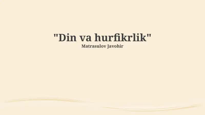 Imon va Erkin Fikrlash
