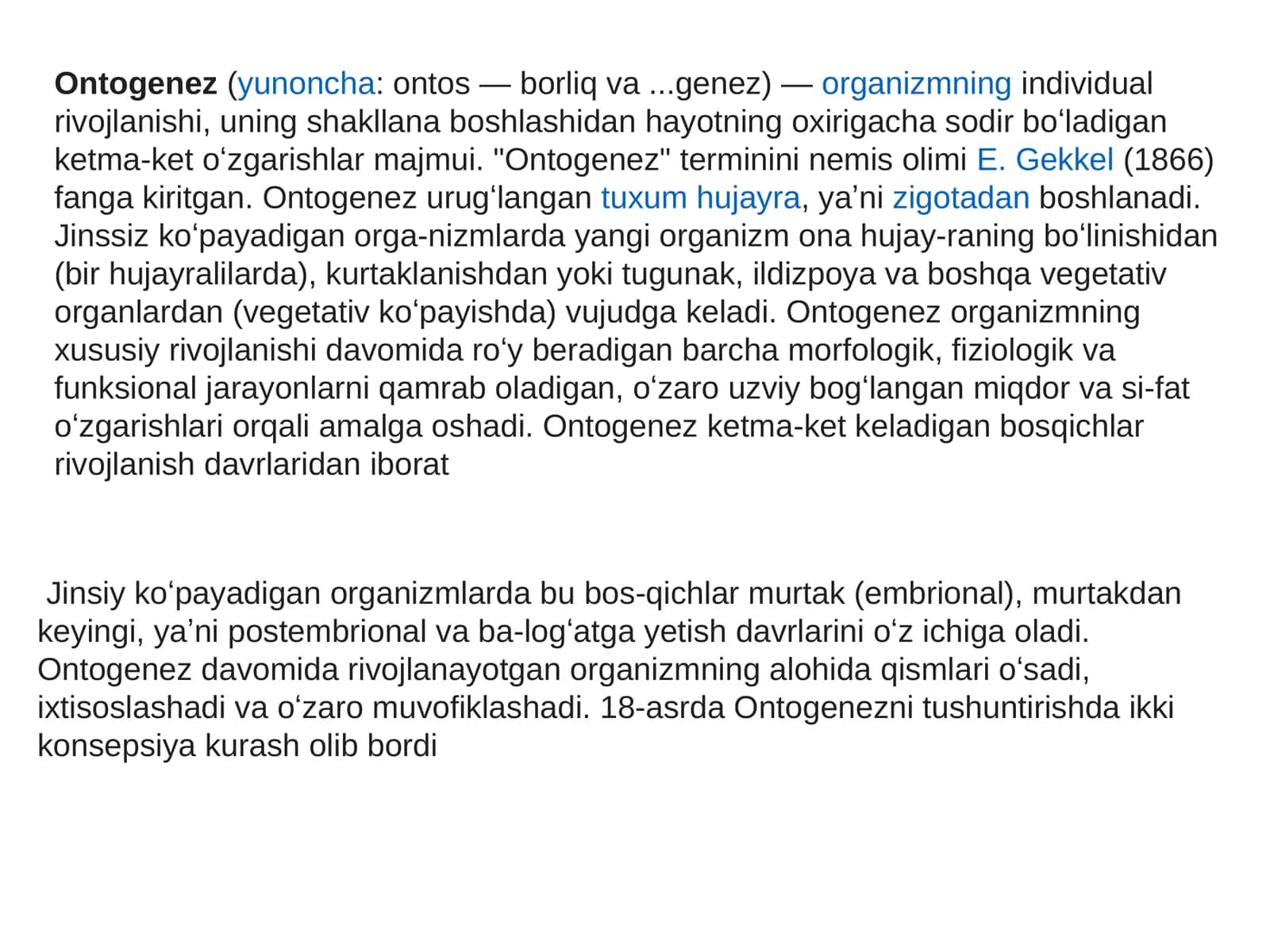 Ontogenez