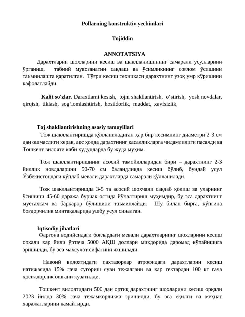 Pollarning konstruktiv yechimlari