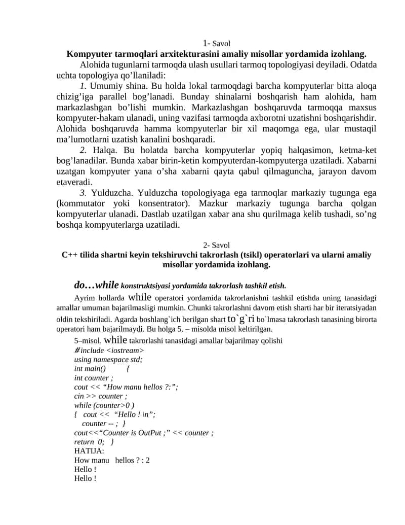 Kompyuter tarmoqlari arxitekturasi
