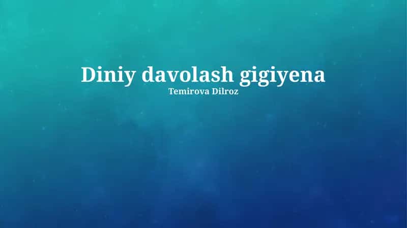 Diniy davolash gigiyena