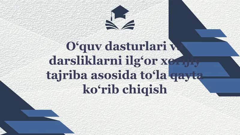 Oʻquv dasturlari va darsliklar