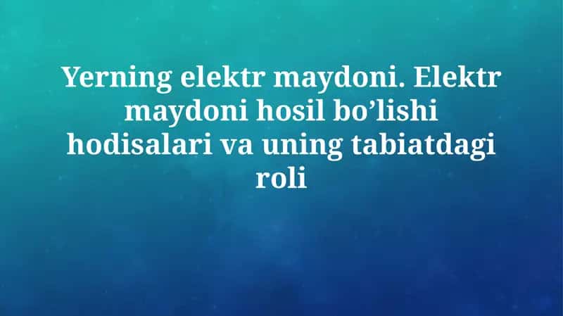 Elektr maydoni