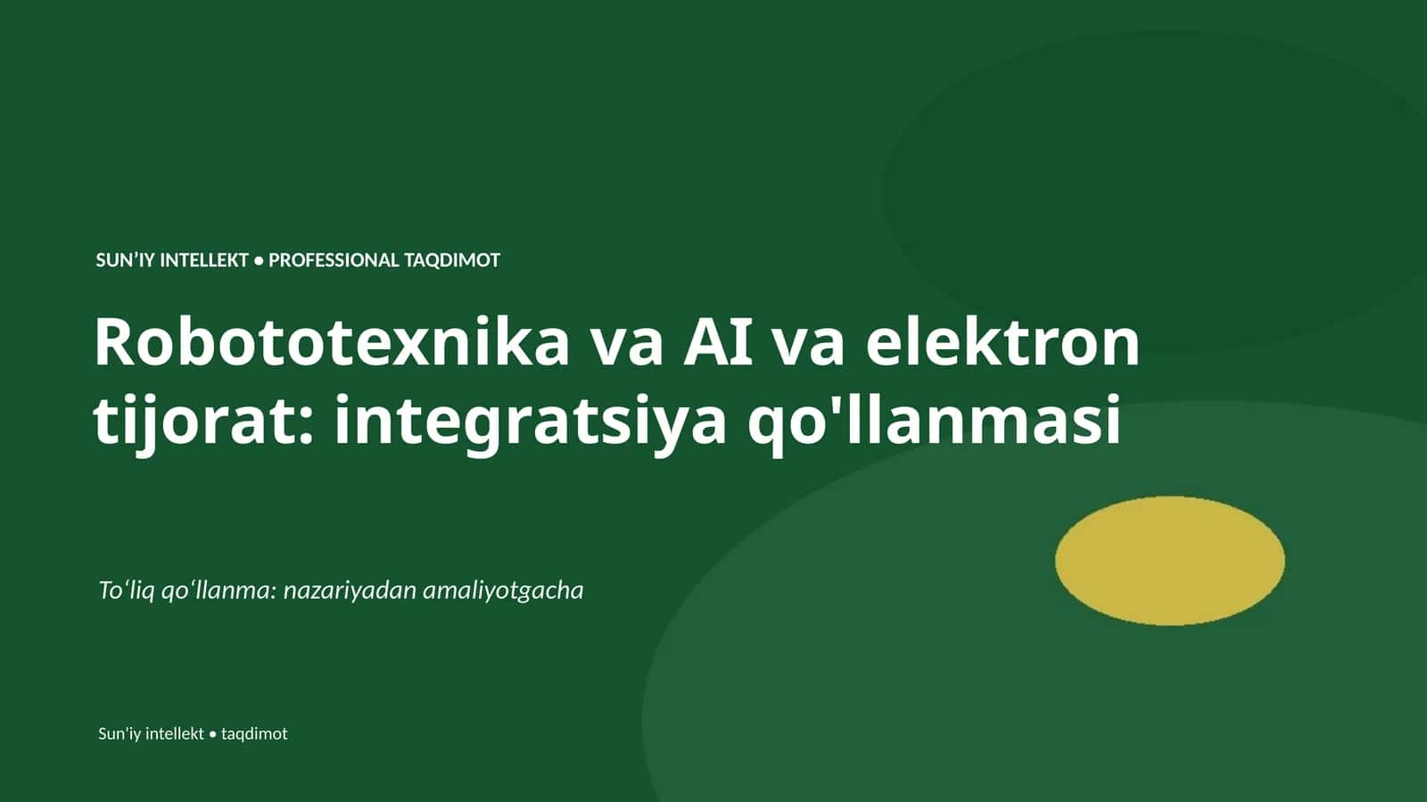 Robototexnika va AI va elektron tijorat: integratsiya qo'llanmasi