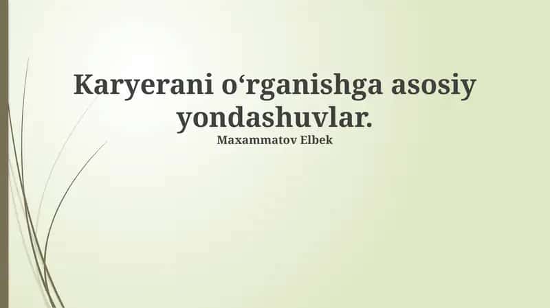 Kasbiy o'rganishga asosiy yondashuvlar