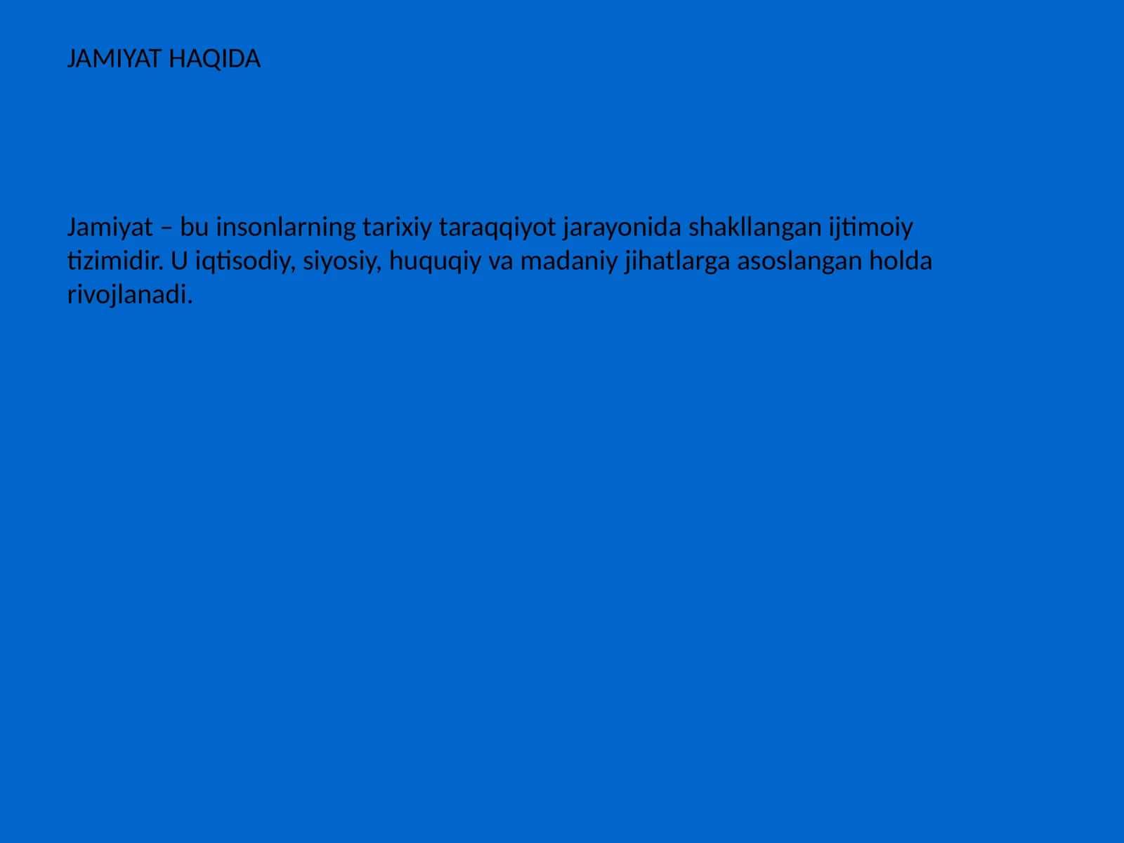 JAMIYAT HAQIDA