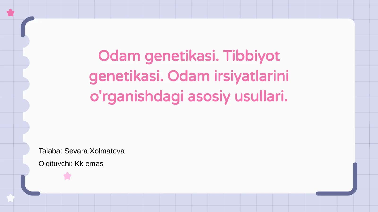 Odam Genetikasining Asoslari