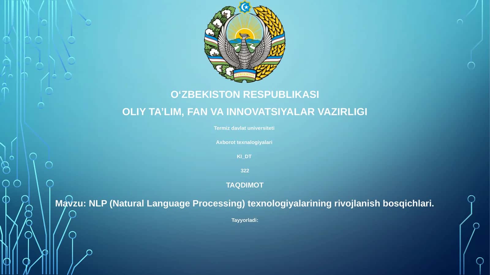 NLP (Natural Language Processing)texnologiyalariningrivojlanishbosqichlari
