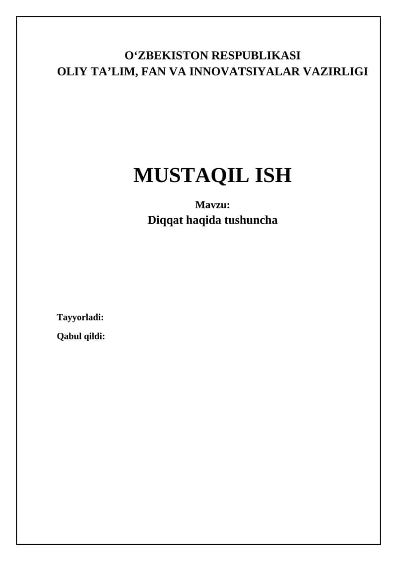 Diqqatning Fiziologik va Kognitiv Asoslari