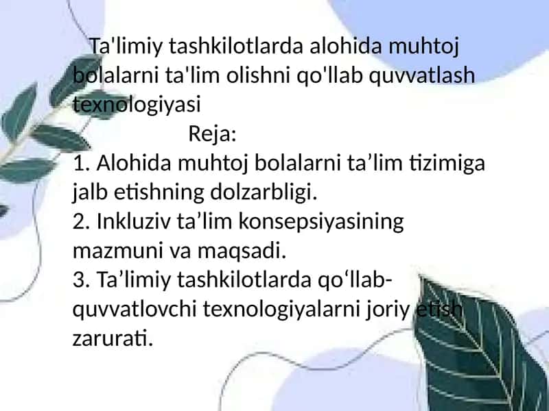 Alohida muhtoj bolalar ta'limi