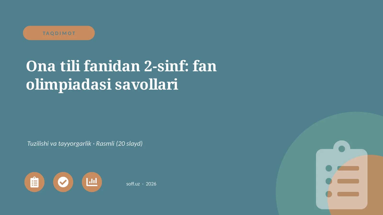 Ona tili fanidan 2-sinf: fan olimpiadasi savollari