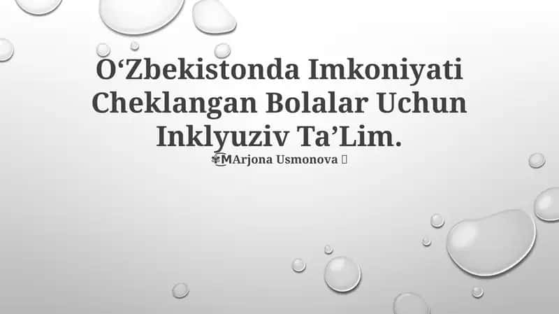 Inklyuziv Taʼlim Oʻzbekistonda