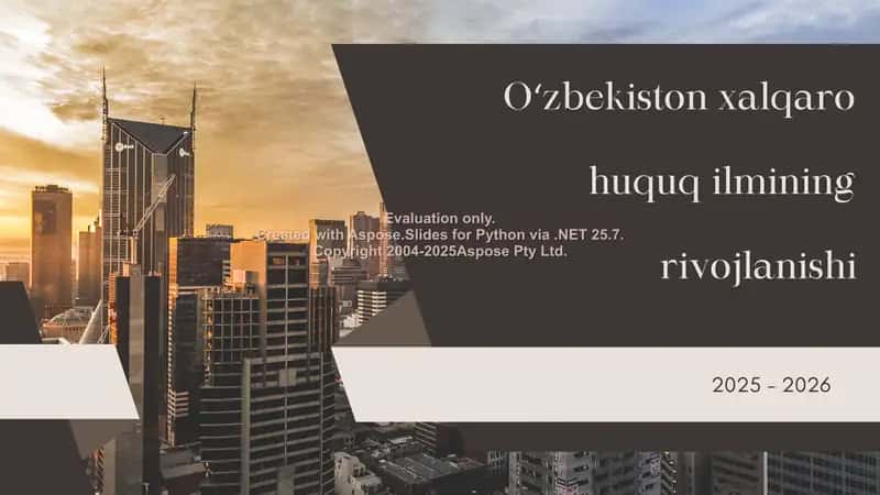 Oʻzbekistonning xalqaro huquq ilmining rivoji