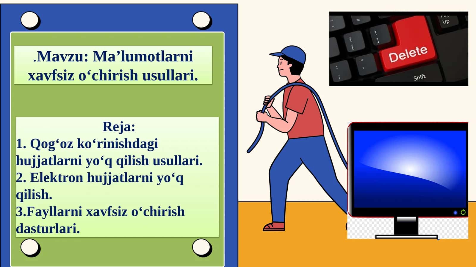 Ma’lumotlarni xavfsiz o‘chirish usullari