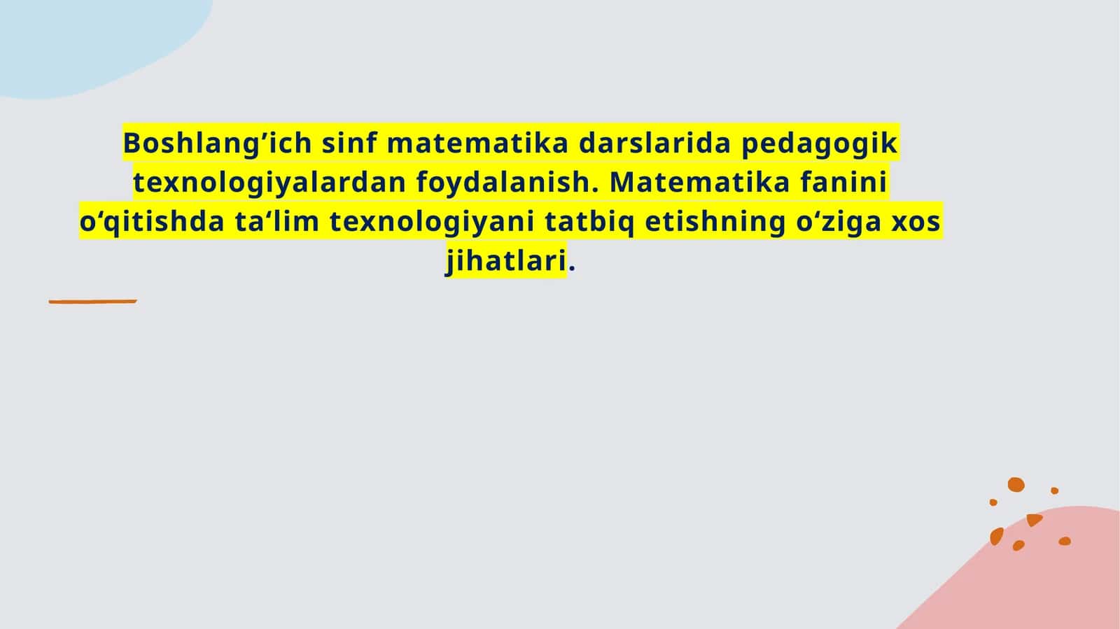 Pedagogik texnologiyalarni joriy etish