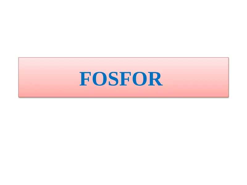 Fosfor